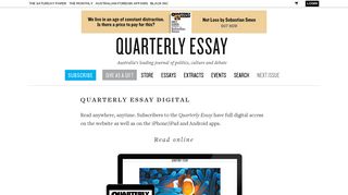 Digital Subscriptions | Quarterly Essay