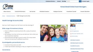 Health Savings Account (HSA) - Saturna Capital