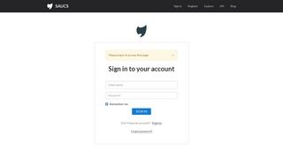 Sign in to your account - Saucs
