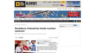 Saulsbury Industries lands nuclear contract - Odessa American ...