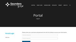 Saunders Medical Center : Portal : Portal Login
