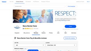 Working at Sava Senior Care: 139 Reviews about Pay & Benefits ...