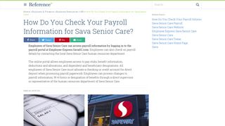 How Do You Check Your Payroll Information for Sava Senior Care ...