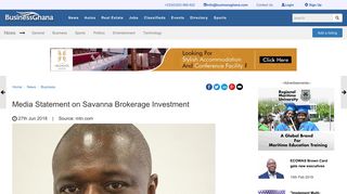 Media Statement on Savanna Brokerage Investment - BusinessGhana
