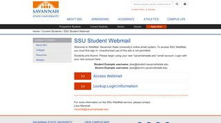 SSU Student Webmail - Savannah State University
