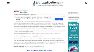 Save Mart Application, Jobs & Careers Online - Job-Applications.com