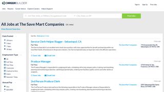 All Jobs at The Save Mart Companies - Apply Now | CareerBuilder