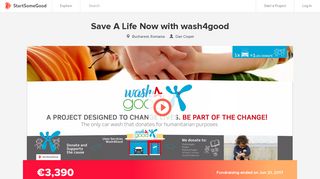 Save A Life Now with wash4good | StartSomeGood