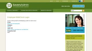 Employee WebClock Login | Savers Admin