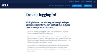 SBLI Customer Login Help Information