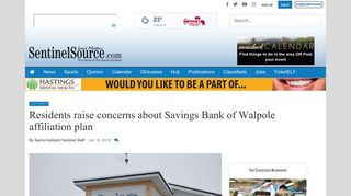 Residents raise concerns about Savings Bank of Walpole affiliation plan