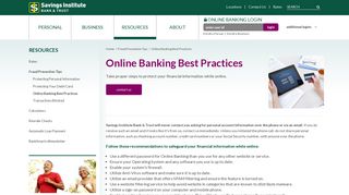 Online Banking Best Practices | Savings Institute Bank & Trust