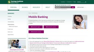 Mobile Banking Services | Mobile Banking App | Savings Institute