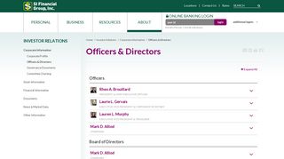 Officers & Directors | Support CT, RI | Savings Institute
