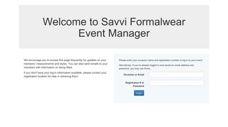 Savvi Formalwear Event Manager