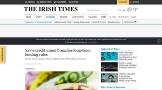 Savvi credit union breaches long-term lending rules - The Irish Times