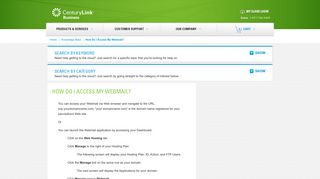 How Do I Access My Webmail? | CenturyLink Marketplace