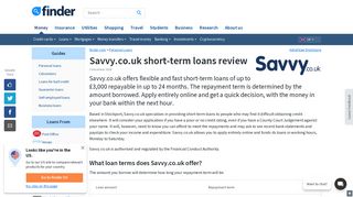 Savvy.co.uk Short Term Loans Review | January 2019 | finder UK.