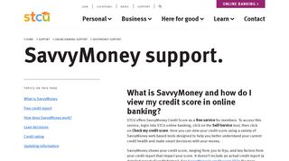 SavvyMoney support | STCU