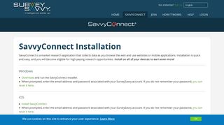 Install SavvyConnect® | SurveySavvy