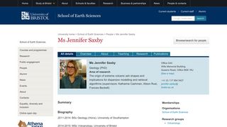Ms Jennifer Saxby - University of Bristol People