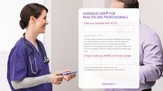 Log On for Health Care Professionals - SaxendaCare