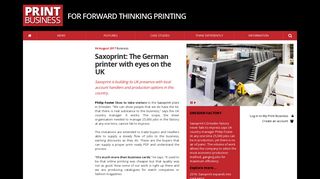 Saxoprint: The German printer with eyes on the UK - Print Business ...