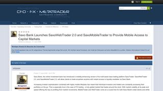 Saxo Bank Launches SaxoWebTrader 2.0 and SaxoMobileTrader to ...
