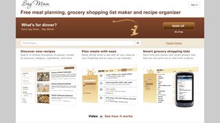 SayMmm: Free meal planning, grocery list maker and recipe organizer