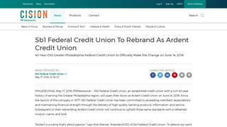 Sb1 Federal Credit Union To Rebrand As Ardent Credit Union