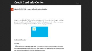 Gold (Sb1 FCU) Login & Application Guide - Credit Card Info Center