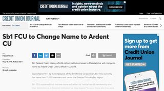 Sb1 FCU to Change Name to Ardent CU | Credit Union Journal