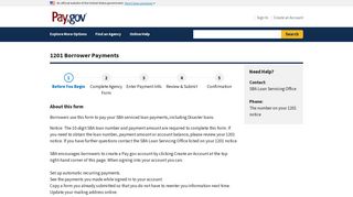 Pay.gov - 1201 Borrower Payments