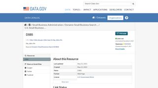 Dynamic Small Business Search (DSBS) - Data Catalog - Data.gov