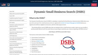 Dynamic Small Business Search (DSBS) - USFCR