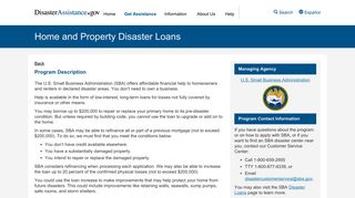 Home and Property Disaster Loans | disasterassistance.gov