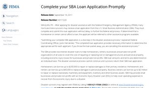 Complete your SBA Loan Application Promptly | FEMA.gov
