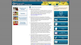 Hawaii Smarter Balanced Assessment Portal