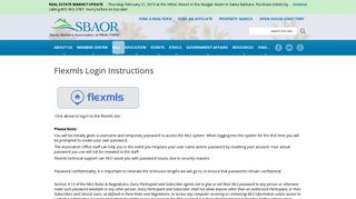 Santa Barbara Association of Realtors - Flexmls Login Instructions