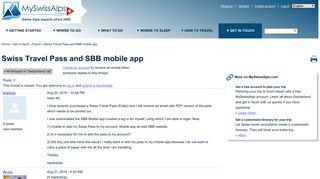 Swiss Travel Pass and SBB mobile app