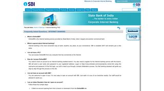Internet Banking - State Bank of India - Corporate Banking