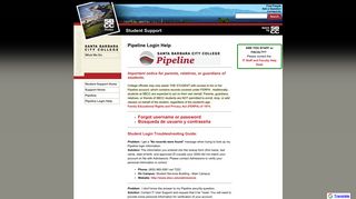 Student Support: Pipeline Login Help - Santa Barbara City College