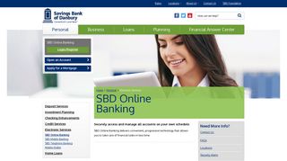 SBD Online Banking Services | Savings Bank of Danbury