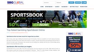Sportsbook | Sports Betting | Best Online Sport Betting ... - SBG Global
