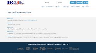 How to Open an Account - SBG Global
