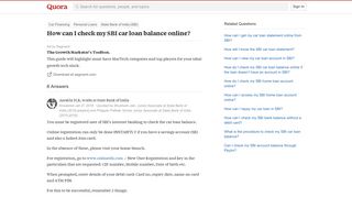 How to check my SBI car loan balance online - Quora