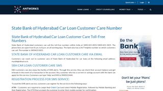 State Bank of Hyderabad Car Loan Customer Care - Antworks Money