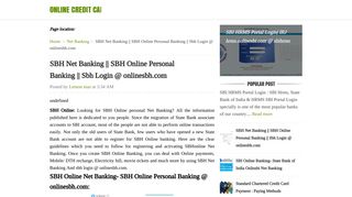 SBH Net Banking || SBH Online Personal Banking || Sbh Login ...