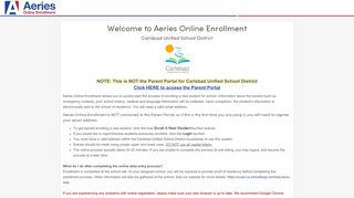 Aeries Online Enrollment