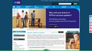 SBI Quick – Missed Call Banking - SBI Corporate Website